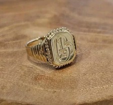 Anello con Sigillo Oro 585 Misura 55 - Iniziali G L