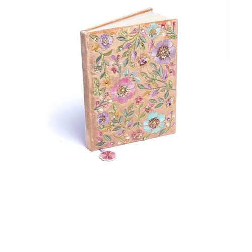 Quaderno beige fiori copertina - quaderno,