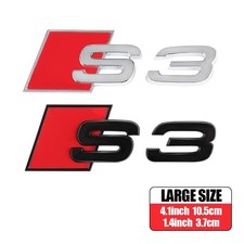 3D scritta S3 Numeri Lettere Posteriore Logo Adesivo Nero/Argento