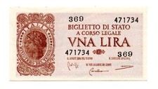 ITALIA -  BANCONOTA DA 1  LIRA DEL 1944 IN FDS