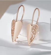 ORECCHINI PENDENTI 35 MM COLORE ORO ROSA