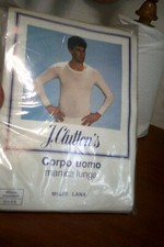 maglia intima uomo misto lana tg.4 manica lunga ecrù J.CLUTTON S vintage leggi