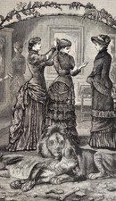 ORIGINALE ARTE antico vittoriano leone tigre gotico tatuaggio tassidermia sport tennis inchiostro