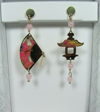 Orecchini Ventaglio Argento Mini Rosa