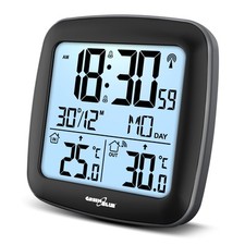 Stazione Meteo Wireless Portatile Sensore Esterno Orologio Data Ora DCF