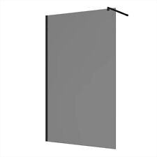 Parete Doccia WALK IN cristallo FUME' NERO 8mm H 200 cm anticalcare reversibile