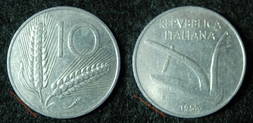 Italia lire spiga aratro - 10,