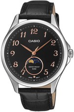 Orologio Casio in Pelle Solo tempo MTP-M110L-1AVER Nero Fasi Lunari