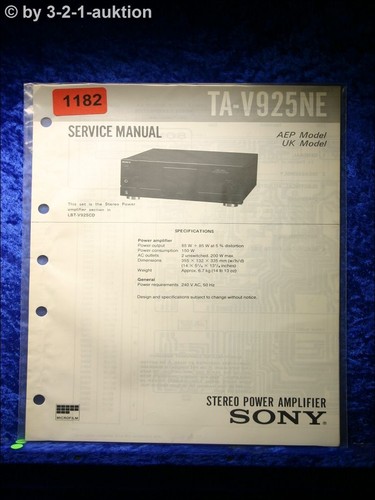 Sony service manual - manual, ta