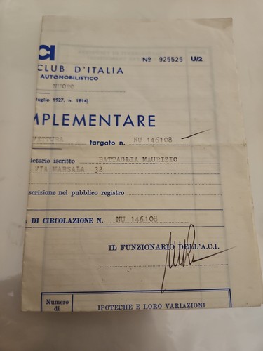 Vintage foglio - a.c.i.,