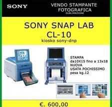 STAMPANTE FOTOGRAFICA SONY SNAP LAB CL 10 kiosko sony-dnp + UNA CARTA