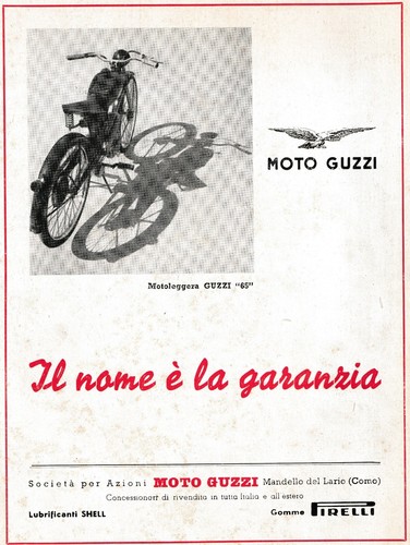 Pubblicita 1950 moto guzzi - pubblicita',