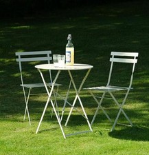 SET TAVOLO E 2 SEDIE IN METALLO DA GIARDINO PIEGHEVOLE ARREDO ESTERNO OMBRELLONE