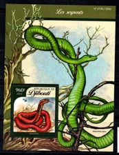 Gibuti 2016 Michel Bl.172 blocco 100% nuovo di zecca 960 fr, serpenti