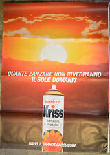 MANIFESTO PUBBLICITARIO ORIGINALE INSETTICIDA KRISS ANNI 80