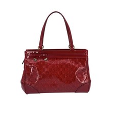 Autentica borsa tote Gucci rossa Guccissima in pelle verniciata Mayfair