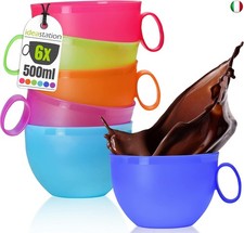 idea-station NEO tazze colazione grande plastica 6 x 500 ml - colorati -