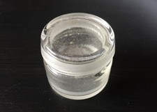 Benziniera in vetro molato con coperchio per pulitura orologi anni 70'