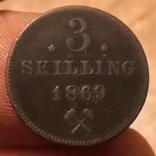 Moneta 3 Skilling 1869