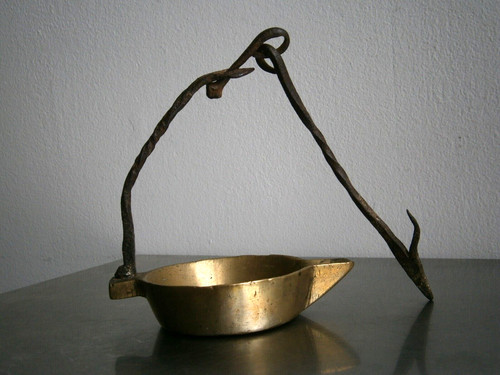 Lampada olio appeso bronzo - lampada,