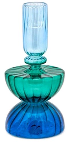 Candeliere vetro verde blu - in, verde-blu