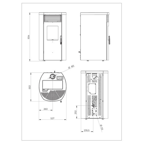 Stufa pellet rondine air - stufa,