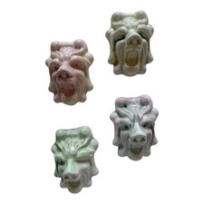 *HH* Lotto Scultura Statua Testa Leone Antico Fregio Ceramica Decorazione 