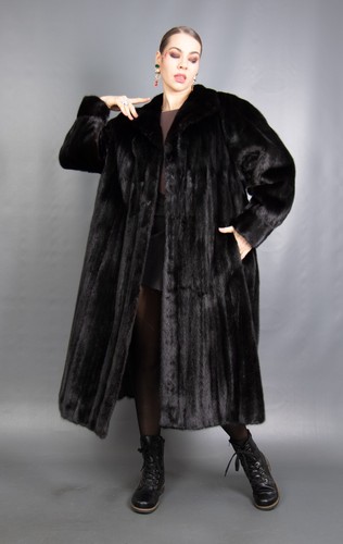 8969 cappotto visone nero - 8969,