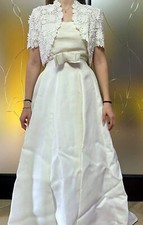 ABITO DA SPOSA IN RASO CON COPRISPALLA TG. 44