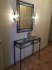 consolle con specchio in ferro