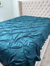 Copripiumino matrimoniale Z Gallerie Avignone blu ceruleo pin-tuck + federe 2 euro