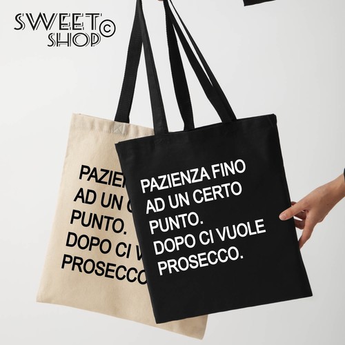 Shopper borsa cotone pazienza - cotone,