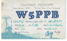 Scheda radio QSL 1949 Columbus