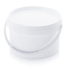 Secchio 2,5l tondo con coperchio e tappo di originalità 2,5 litri bianco 2l 3l