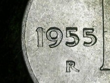 1 LIRA 1955 ERRORE - CIFRE 955
