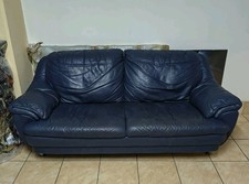 Divano in pelle originale Divani & Divani By Natuzzi – Blu scuro