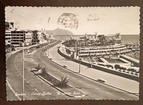 Cartolina genova corso italia - genova,