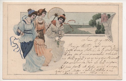 Art nouveau ragazze che - -,