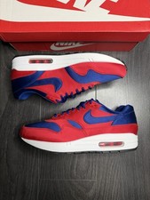 Nike Air Max 1 Satin Pack University Red Deep Royal Blue AO1021-600 Uomo UK 9