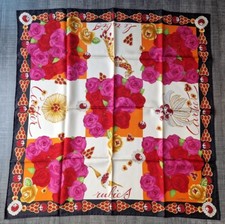 FOULARD Must De Cartier 100%  soie Rubies Bijoux Must Cartier SILK SCARF Flower