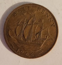 1966 Gran Bretagna mezzo penny
