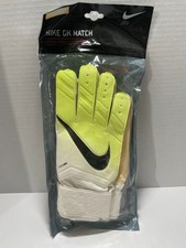NEW NIKE GK MATCH GOALKEEPING SOCCER GLOVES YELLOW BLACK WHITE SIZE 10