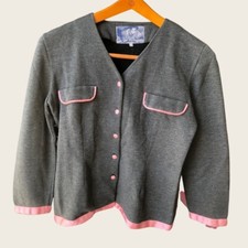 Blumarine folies Giacca vintage grigia e rosa 44