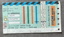 Vecchio Biglietto Derby Campionato Inter contro Milan - 1991