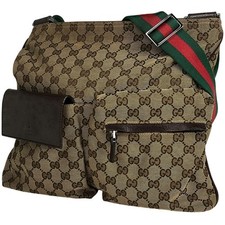 Borsa a tracolla Gucci modello Gg marrone tela Gg vintage autentica