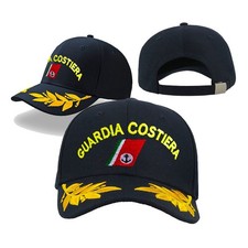 CAPPELLINO GUARDIA COSTIERA RICAMATO con visiera ricamata alloro
