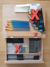 KIT DISEGNO E PITTURA CHINE FABER CASTELL TAVOLETTA LED A4 PENNELLI