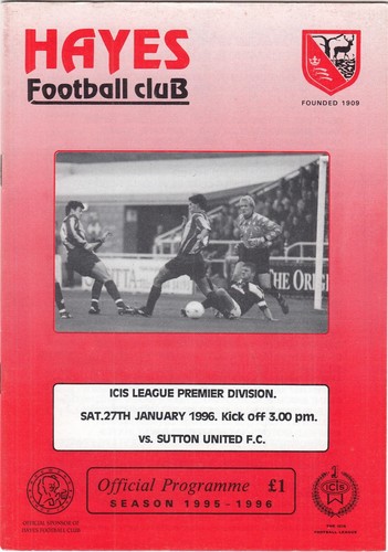 Hayes sutton united 1995 6 - v, 1995/6