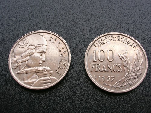 Moneta 100 franchi francesi - moneta, da