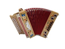 Armonica Stiria G C F Flatscher Boemia acero con valigetta cinghia come nuova